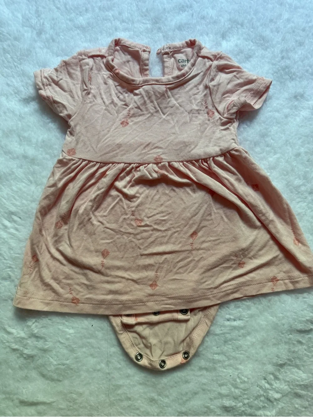Carter's Light Peach Short Sleeve Onesie Dress